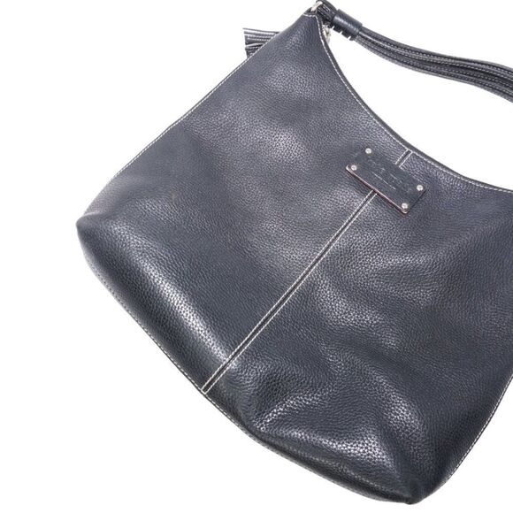 Kate Spade Black Pebbled Leather Bag with Tassel Keychain Accent - Picture 3 of 11